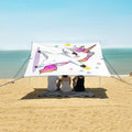 ALAZA Unicorn Dabbing Beach Tent Sun Shelter UPF50+ Protection Beach Shade Canopy w/ 4 Sandbags for Outdoor Camping Fishing Backyard Fun Picnic 10x9 ft