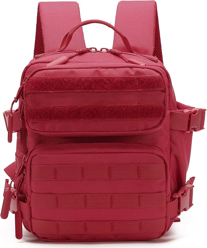 9L Mini Tactical Backpack Multi-Purpose RucksackSmall Gym Bag EDC Molle for Men and Women (Red)