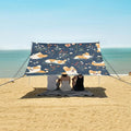 ALAZA Corgis Poses Flower Pattern Beach Tent Sun Shelter Portable Canopy Sunshade for Outdoor Camping Picnics Backyard Fun 10x9 ft