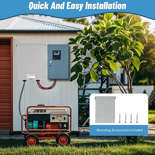 Transfer Switch 50 Amp 6 Circuit 120/240V Pre-Wired Automatic Transfer Switch Kit for Home Generator Meeting NEMA 3R Standards for Outdoor and Indoor