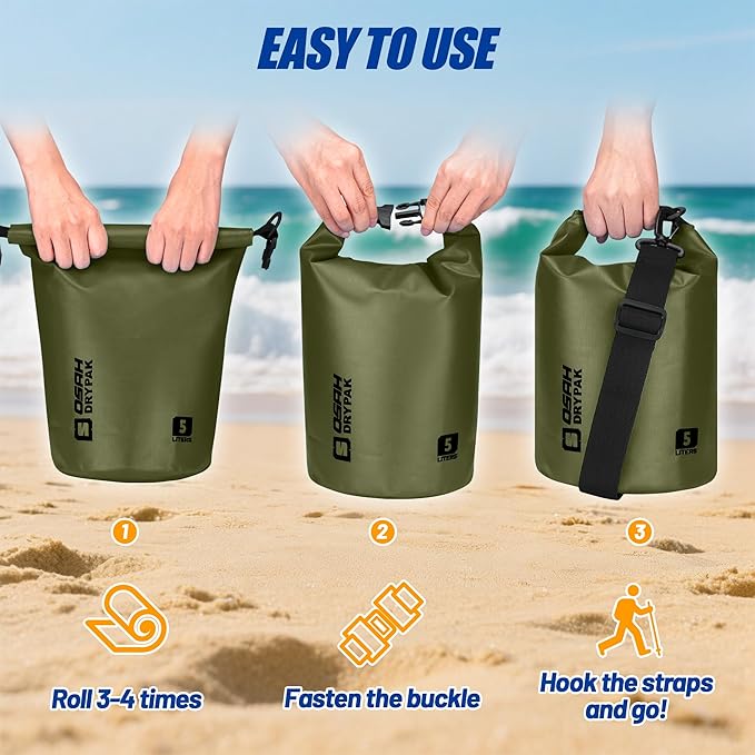 Waterproof Dry Bag 5L/10L/20L/30L/40L Roll Top Lightweight Storage Backpack with Phone Case for Women &amp Men Floating Waterproof Sack for Travel Swimming Kayaking Paddle Board Camping &amp B