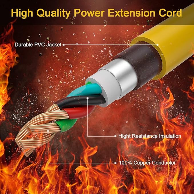 Rophor 30 Amp to 110 Adapter Generator Power Cord 4 Prong 30 Amp to 15 Amp Generator Adapter Nema L14-30P Male to 4X 5-20R Female with Dust Protection Caps 1.5 FT