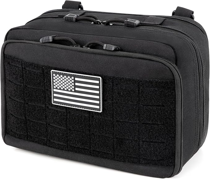 Jueachy Tactical Molle Pouch Large Admin Bag Utility Tool Pouches Molle Attachment EDC Pouches Expandable Molle Accessories Organizer Medical Pocket U.S.A Patch Included