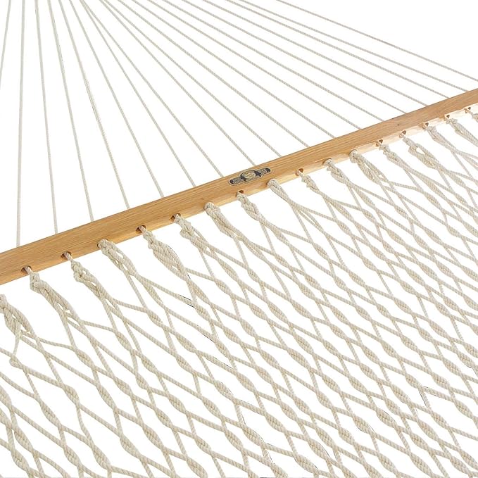 Original Pawleys Island 12OC Original Single Cotton Rope Hammock with Free Extension Chains &amp Tree Hooks Handcrafted in The USA Accommodates 1 Person 450 LB Weight Capacity 12 ft. x 50 in.