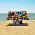 ALAZA Cool Skull Beach Tent Sun Shelter UPF50+ Protection Beach Shade Canopy w/ 4 Sandbags for Outdoor Camping Fishing Backyard Fun Picnic 10x9 ft