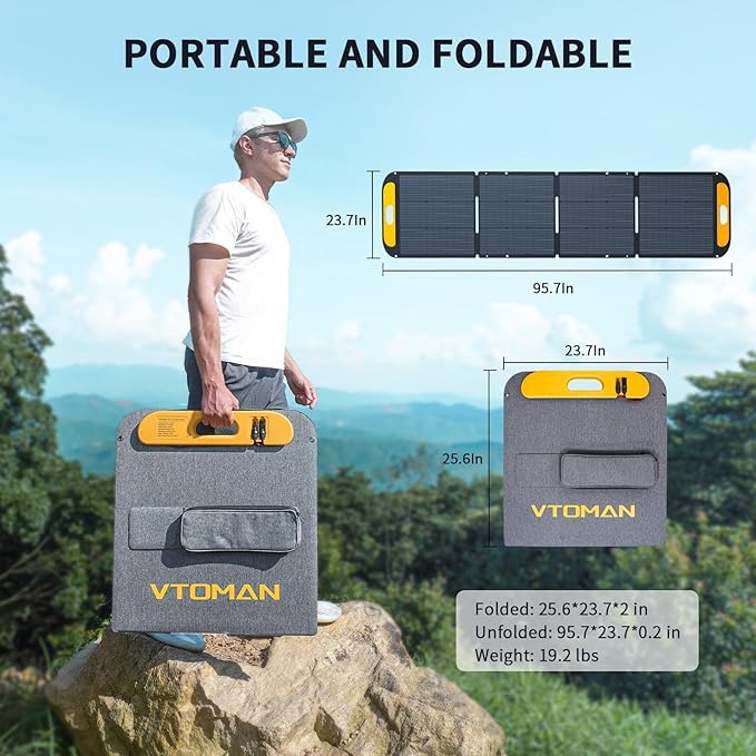 VTOMAN Jump 1800 Portable Power Station with 200W Solar Panel 1548Wh Battery 1800W AC Outlets (3600W Peak) /100W USB-C Output Fast Charge Large Solar Generator for Outdoor Camping Backup