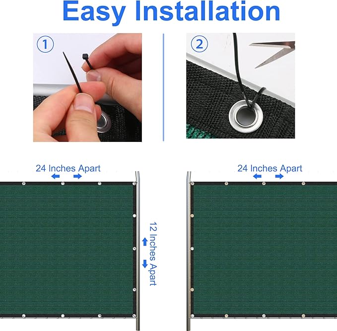 Green 5' x 52' Fence Privacy Screen Commercial Outdoor Backyard Shade Windscreen Mesh Fabric