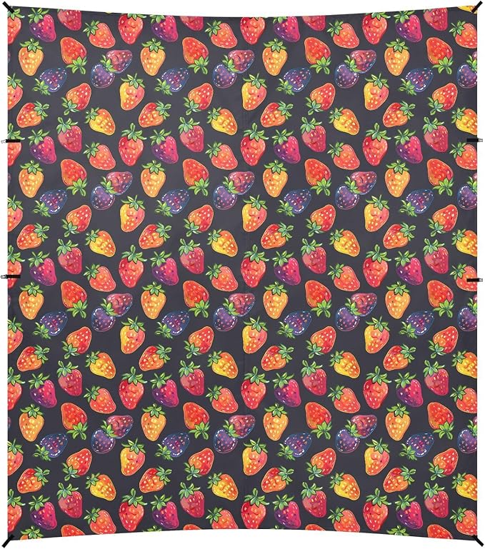ALAZA Colorful Strawberry Beach Tent Sun Shelter UPF50+ Protection Beach Shade Canopy w/ 4 Sandbags for Outdoor Camping Fishing Backyard Fun Picnic 10x9 ft