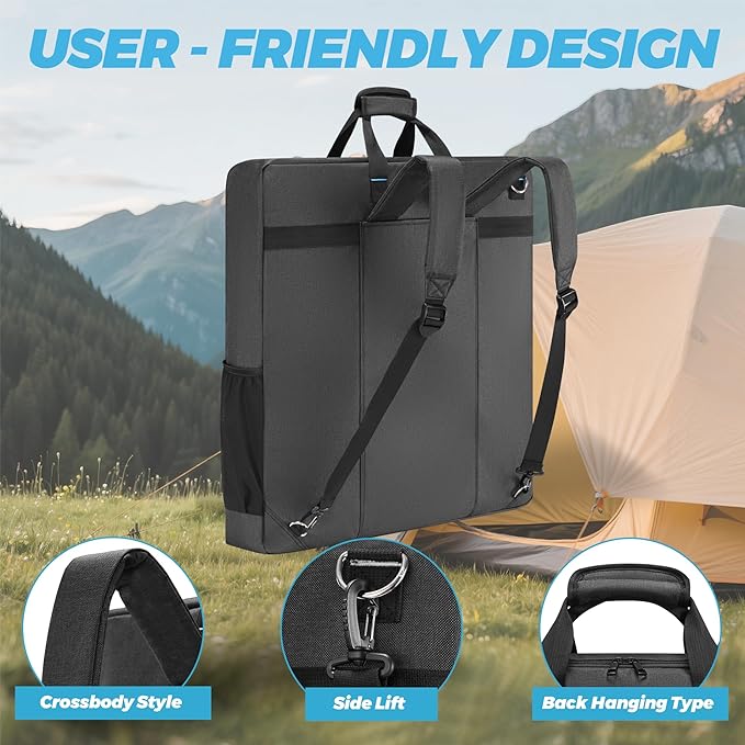 Solar Panel Storage Bag Compatible with Jackery SolarSaga 100W 200W/Anker 100W 200W/Ecoflow 160W 220W/Bluetti 100W 200W Travel Carrying Case for 2 Battery Panels Solar Panel Bag with Multiple Pocket