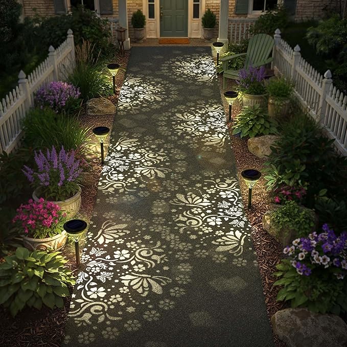 twinkya 4 Pack Solar Lights Outdoor Waterproof Decorative Solar Garden Lights for Outside Bright Led Metal Solar Powered Pathway Landscape Light for Yard Path Backyard Walkway Sidewalk Patio Decor