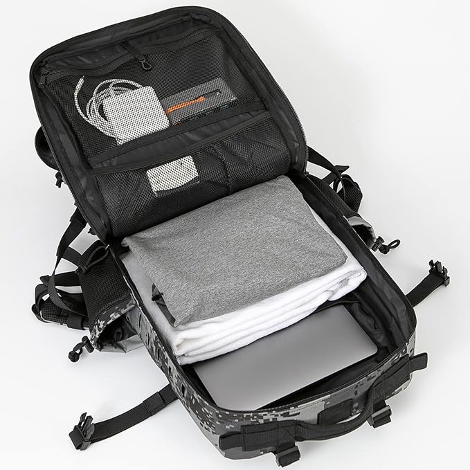 QT&ampQY 25L/45L Military Tactical Backpack For Men Molle Daypack 3 Day Bug Out Bag Hiking Rucksack With Bottle Holder