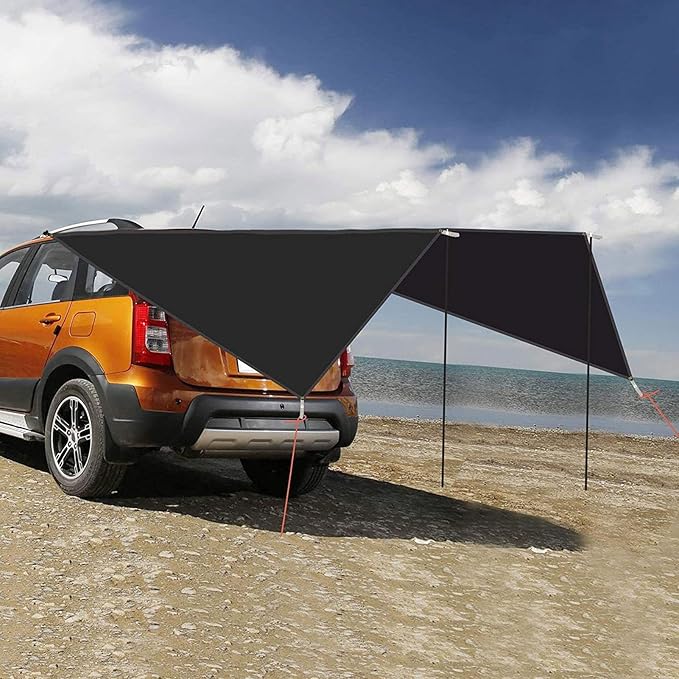 Car Awning Camping - 9x11 Ft Portable Waterproof CanopyUV Protection Wind Resistant Vehicle Tailgate Awning | for Vehicle Automotive RV SUV Truck Rear