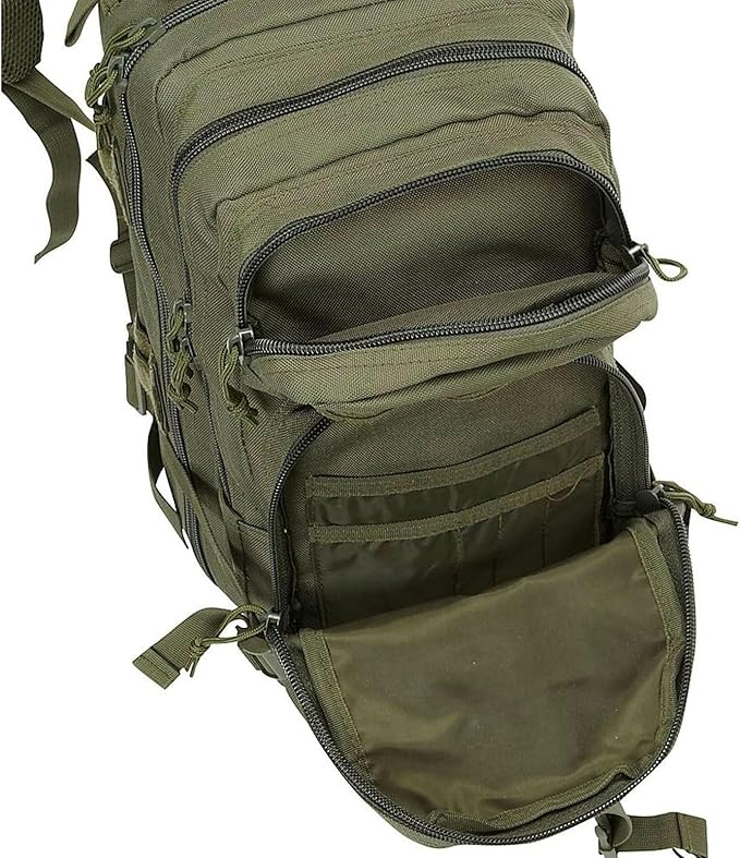 FOX OUTDOOR PRODUCTS Medium Transport Pack | 29L Tactical Backpack with Organizer Pockets MOLLE Webbing &amp Hydration Sleeve Olive Drab