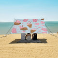 ALAZA Leopard Ice Cream Pattern Beach Tent Sun Shelter Portable Canopy Sunshade for Outdoor Camping Picnics Backyard Fun 10x9 ft