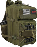 J.SH Large Military Tactical Backpack for Men EDC MOLLE Backpack 900D Oxford Nylon 3-Day Assault Rucking Pack Heavy-Duty Tactical Gear for Outdoor HikingRugged Survival&ampBug Out Bag-45L Army G