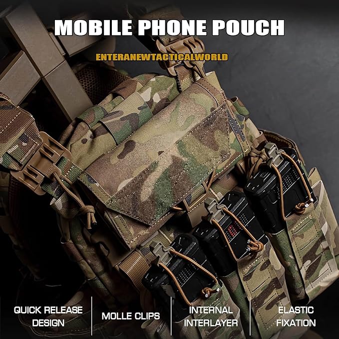 Tactical Mobile Phone Pouch Clip Bag EDC Tool Bag Quick Release MOLLE System Phone Holder Package Accessories