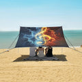 ALAZA Music Note Fire Water Beach Tent Sun Shelter Portable Canopy Sunshade for Outdoor Camping Picnics Backyard Fun 10x9 ft