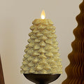Luminara Rich Gold Glitter Flameless LED Candle North Tree Moving Flame Pillar (3.8 x 6)