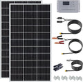 200 Watt 12Volt/24Volt Solar Panel Starter Kit 2PCS 105W Monocrystalline Module 20A Charge Controller for RV Boats Trailer CamperCabin Off-Grid System(200W Solar kit)
