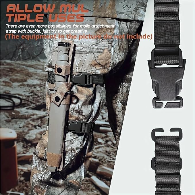 Fanny Pack Extender Strap 6-Pack Adjustable Backpack Straps with Buckle for Tactical Pack Attachment(Khaki)