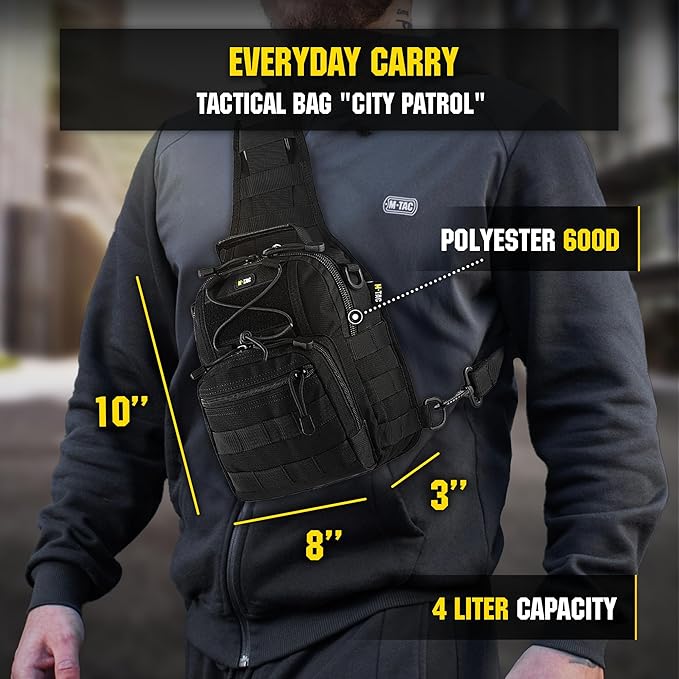 M-Tac CCW Sling Bag for Men &amp Women - EDC Shoulder Bag Tactical - Crossbody Concealed Carry Bag - Mens Chest Pack