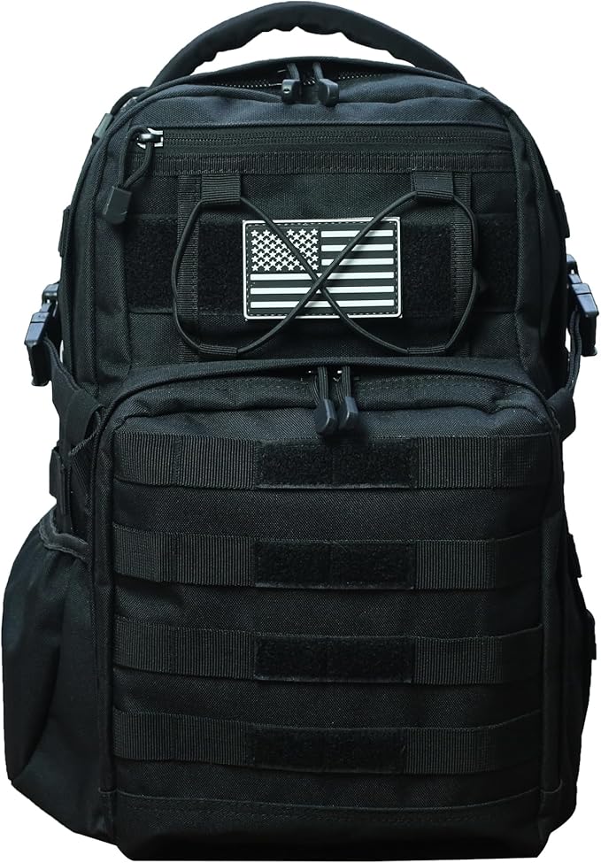 Military Tactical Backpack for Men Army 1 Day Assault Pack Molle Bag Bug Out Bag 25L Black