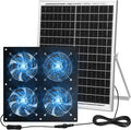 Solar Powered Fan 11.8 Greenhouse Exhaust Fan Solar 4 Fan Kit 25W Solar Panel Powered Exhaust Fan with Aluminum Bracket for Attic Shed Barn Dog House DIY Cooling Ventilation Project(1 Set)