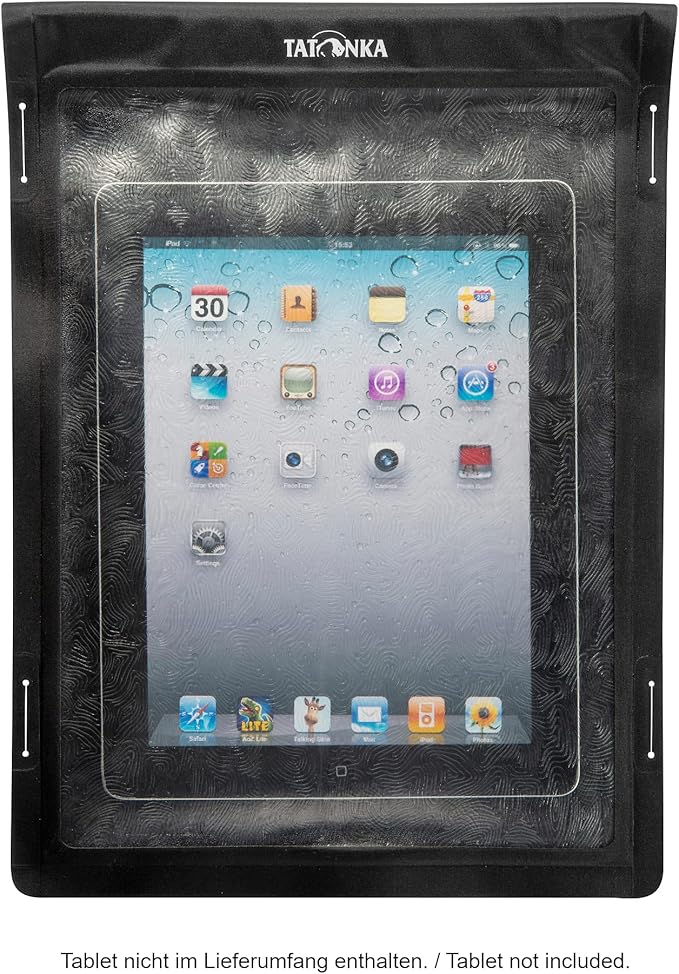 Tatonka WP Dry Bag (A6 / A4) - Waterproof Tablet/Mobile Phone Case with Viewing Window for Operating Touch Displays - Waterproof According to IPX7 Standard - A4 or A6 Format Black (A4) A4 (375 x