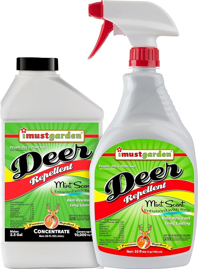 I Must Garden Deer Repellent Special [32oz Concentrate + 32oz Ready-to-Use Spray] - Natural Mint Scent