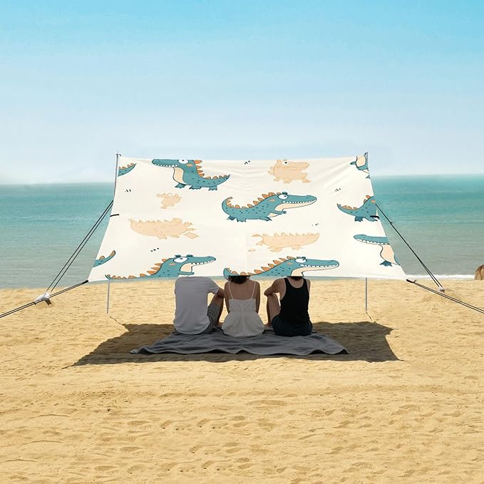 Rock and Roll Rock and Roll Elements Stable Beach Tent UPF50 Lightweight Shade Sun Shelter with Sandbags and Shovel for Camping Fishing Backyard Fun
