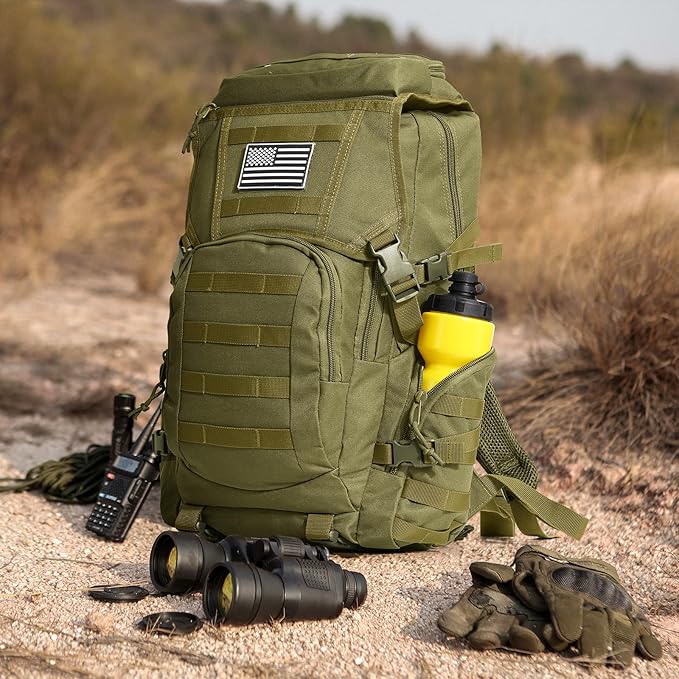 35L Military Tactical Backpack for Men Water Resistant Assault Pack for Women Army Green Molle Daypack 3 Day Bug Out Bag Rucksack for TrekkingCampingSurvivalEDC