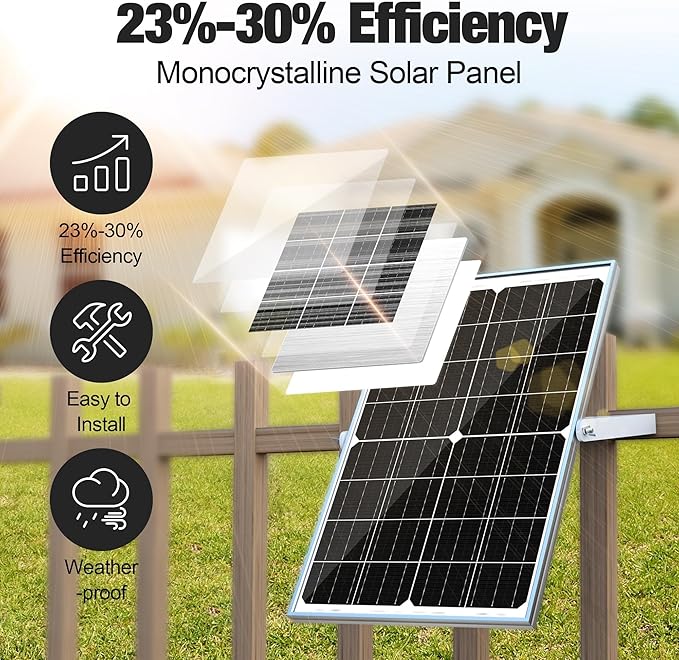 SOLPERK 15W Solar Battery Charger 12V Waterproof Solar Panel Charger + Upgrade 8A Charge Controller+ Adjustable Mount Bracket for Car Motorcycle Boat Marine RVTrailer TractorTruck etc.