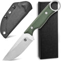FF103 Fixed Blade KnifeAUS-10 steel Blade Micarta Handle Full Tang Knife for Outdoor Camping Hunting Fishing Working(Green)