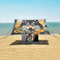 ALAZA Wolf Daisy Beach Tent Sun Shelter UPF50+ Protection Beach Shade Canopy w/ 4 Sandbags for Outdoor Camping Fishing Backyard Fun Picnic 10x9 ft