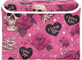 Valentine Skull Roses Pink Storage Box with Lid 1 PC Foldable Storage Bin with Lids Stackable Storage Bins Cube Closet Organizer Basket with Flip-Top Lid &amp Handles for Shoes Books Towels
