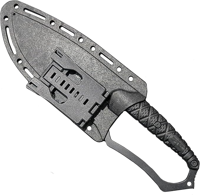 NLX 11 Black Stonewash Tanto Drop Point Style Machete and Outdoor Tools with Glass Breaker Full Tang Stainless Steel Fixed Blade with ABS Sheath. Durable Gear for Camping Hiking Bushcraft EDC Use