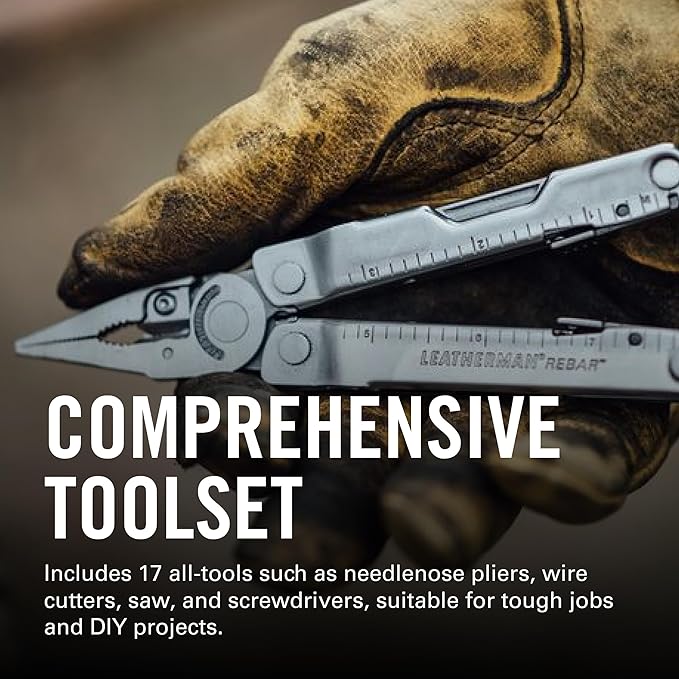 LEATHERMAN Rebar Multitool with Premium Replaceable Wire Cutters and Saw Stainless Steel