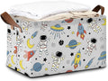 Space Planet Storage Bin with Handles Basket Storage Organizer for Shelves Closet Nursery Book Laundry Hamper &amp Home Decor