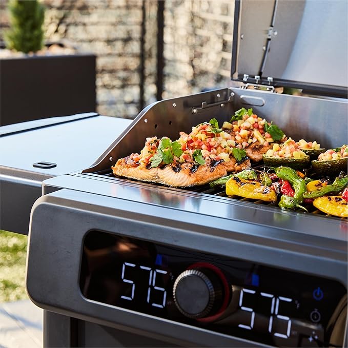 Current Model G Dual Zone Grill Smart Electric Outdoor Grill with 200-700°F Range for Searing &amp Roasting Digital Precision Independent Heat Zones Apartment-Friendly &amp Weather-Resistant Sl