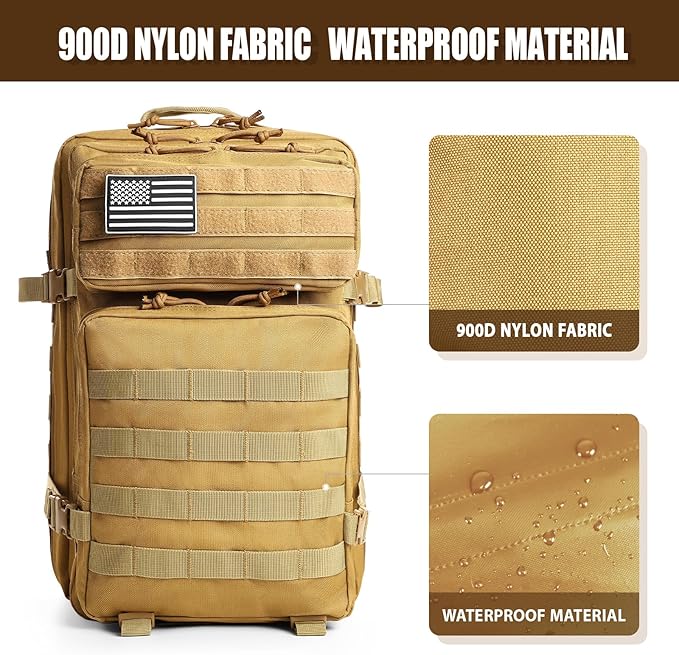 Military Tactical Backpack for Men 45L Molle Army 3 Days Assault Pack Bug Out Bag Water Resistant