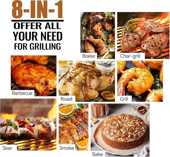 Z GRILLS ZPG-200APro Portable Tabletop Wood Pellet Grill and Smoker Digital Control 8 in 1 BBQ Grill for Outdoor Kitchen Backyard 202 Sq Inches of Cooking (Black)