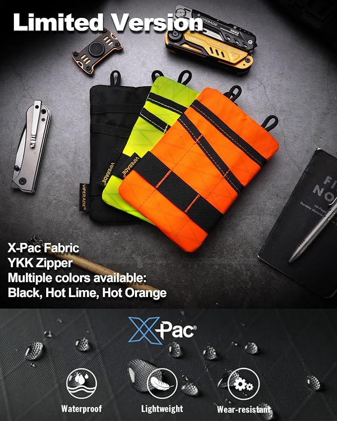 VIPERADE VE1 Pocket Organizer EDC Pouch for Men EDC Organizer Storage EDC Gears Multitool Pocket Pouch Hold Your Flashlight/Pocket Knife Pen Notebook