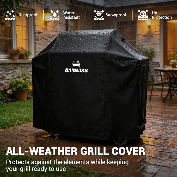 DAMNISS Electric Wood Pellet Smoker Grill 8 In 1 BBQ Grills for Outdoor Grill with Auto Feed &amp PID Temperature Control (180-450°F) and Rain Cover 456 Sq.In Cook Area for Backyard New House Gifts