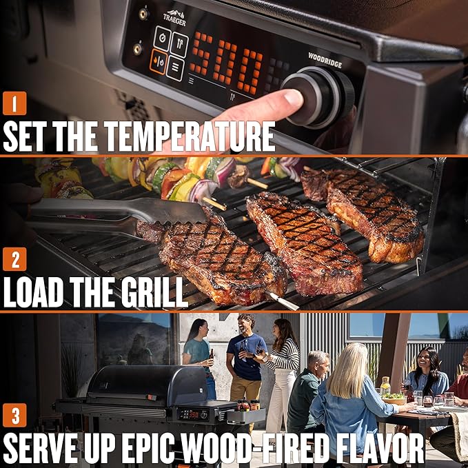 Traeger Grills Woodridge Electric Wood Pellet Grill and Smoker Wi-Fi Temperature Control up to 500 Degrees 860 Sq. In. Cooking Capacity 6-in-1 for Outdoor Grilling Smoking and BBQ TFB86MLH