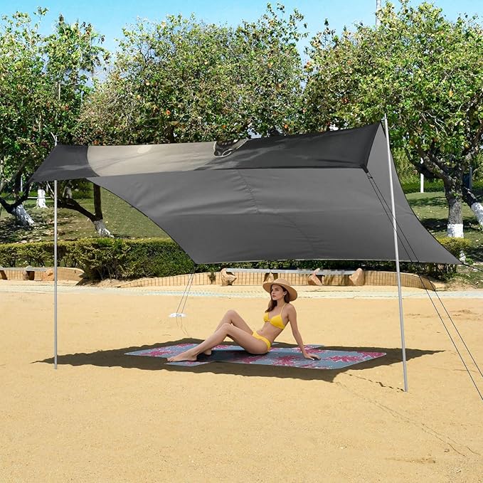 ALAZA Flock of Wolves at Night The Leader Howls to The Moon Beach Tent Sun Shelter Portable Canopy Sunshade for Outdoor Camping Picnics Backyard Fun 10x9 ft