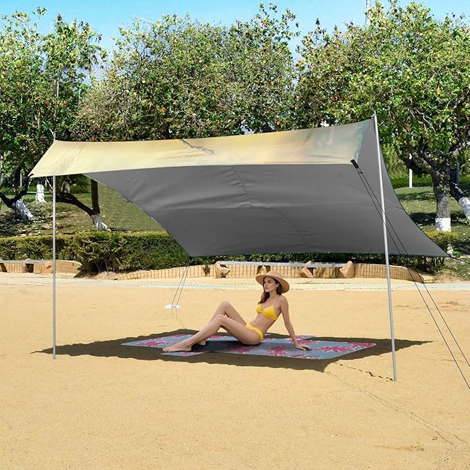 ALAZA Daisy Blossom Spring Garden Flower Beach Tent Sun Shelter Portable Canopy Sunshade for Outdoor Camping Picnics Backyard Fun 10x9 ft