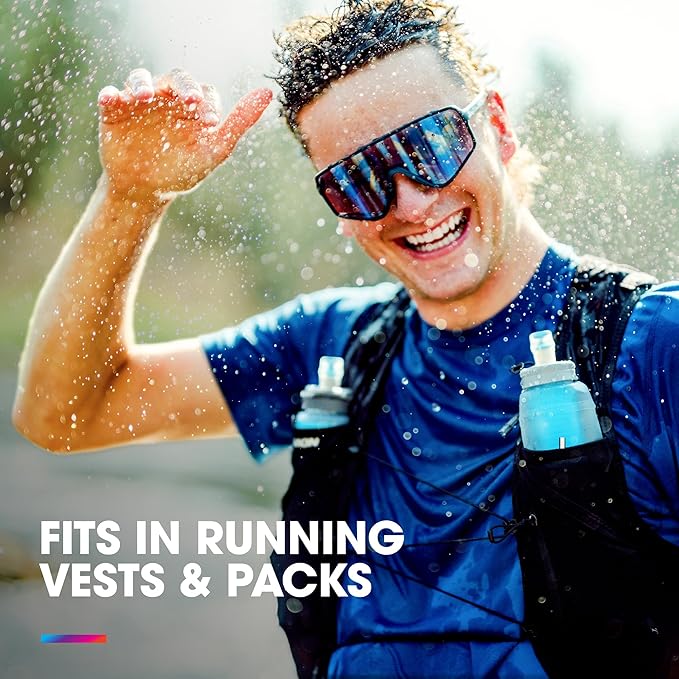 HydraPak UltraFlask+ 500ml - Filtered Compressible Soft Flask Water Bottle for Hydration Vests and Running Packs with Integrated Water Filter (500ml / 17oz)