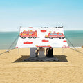 ALAZA Cartoon Cute Fire Truck Beach Tent Sun Shelter Portable Canopy Sunshade for Outdoor Camping Picnics Backyard Fun 10x9 ft