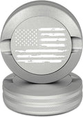 Premium Nicotine Pouch Container | Zyn Metal Can | Moisture &amp Odor Proof Snus Can | Zyn Accessories | Laser Engraved American Flag Design (Silver)