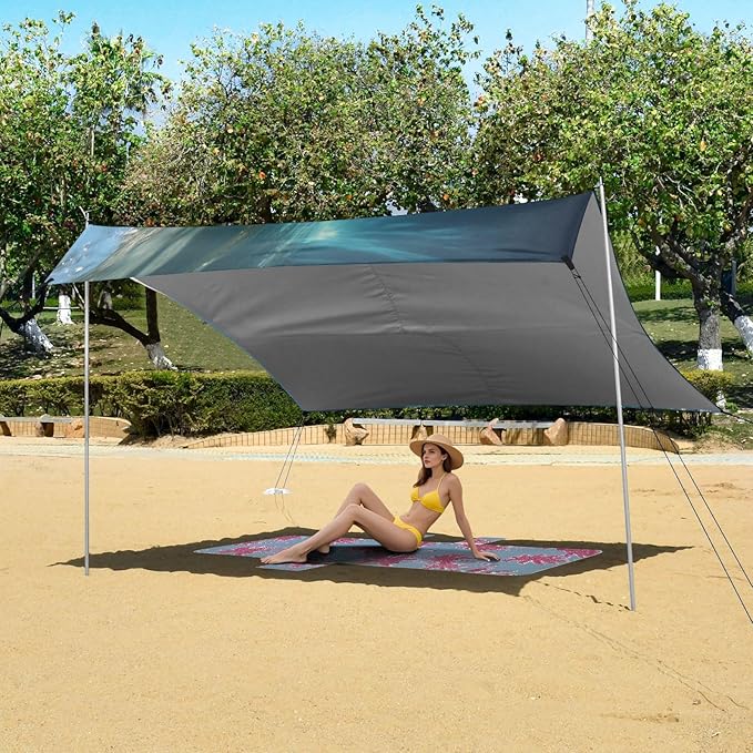 ALAZA Dog Puppy Underwater Beach Tent Sun Shelter UPF50+ Protection Beach Shade Canopy w/ 4 Sandbags for Outdoor Camping Fishing Backyard Fun Picnic 10x9 ft